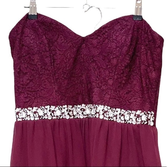 Speechless Strapless Sequins Rhinestones Detail Dress Size 13 - Picture 3 of 10